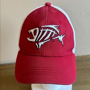 G Loomis Bandit Red Trucker Hat With Iconic Skeleton Fish Logo. Streetwear Fire.
